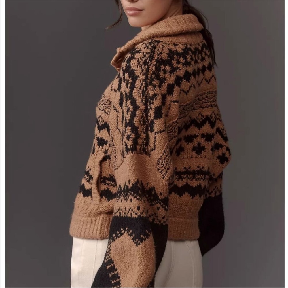 Anthropologie Jacquard Heart Motif Sweater 2X - Picture 3 of 11